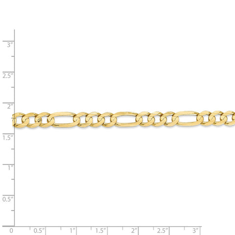 10k 6mm Light Concave Figaro Chain-WBC-10LF160-18