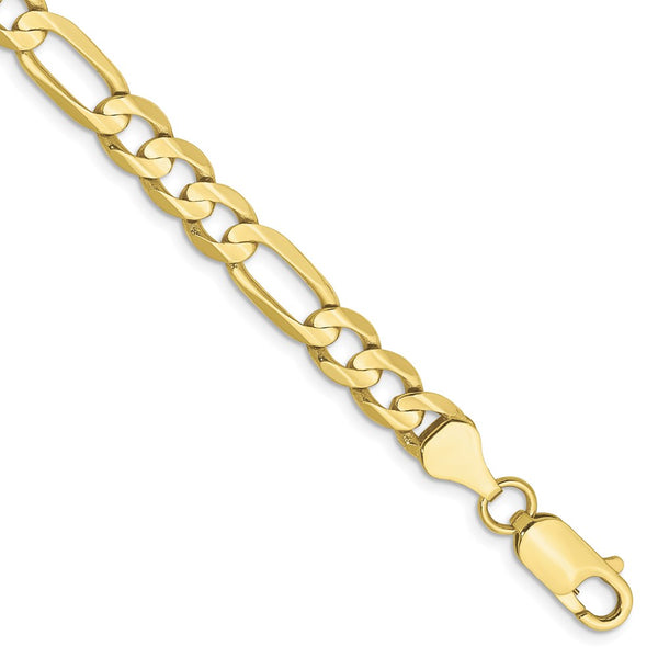 10k 6mm Light Concave Figaro Chain-WBC-10LF160-8