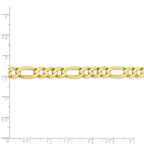 10k 6.75mm Light Concave Figaro Chain-WBC-10LF180-22