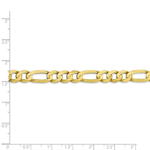 10k 7.5mm Light Concave Figaro Chain-WBC-10LF200-24