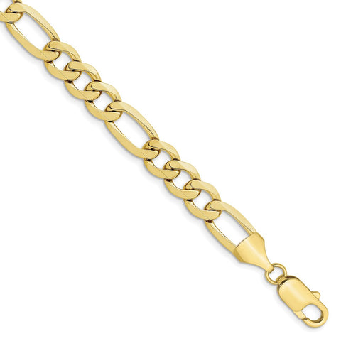 10k 10mm Light Concave Figaro Chain-WBC-10LF250-8