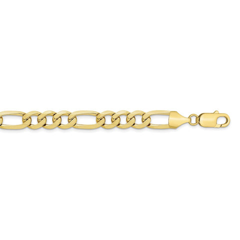 10k 10mm Light Concave Figaro Chain-WBC-10LF250-22