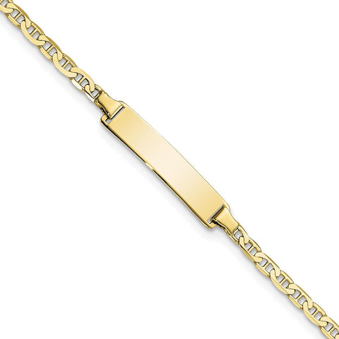 10k Flat Anchor Link ID Bracelet-WBC-10LID71-7