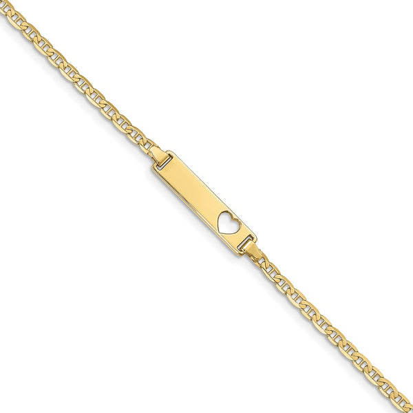 10k Flat Anchor Link ID Bracelet-WBC-10LID9-7