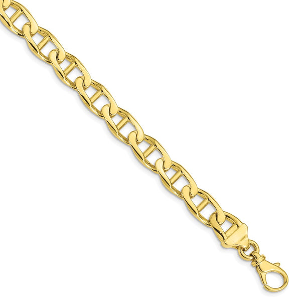 10k 8.5mm Hand-Polished Anchor Link Bracelet-WBC-10LK101-8.5