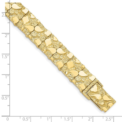 10k 12.0mm NUGGET Bracelet-WBC-10N12-7