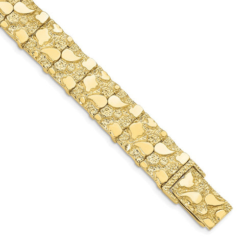 10k 12.0mm NUGGET Bracelet-WBC-10N12-8