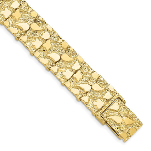 10k 15.0mm NUGGET Bracelet-WBC-10N15-7