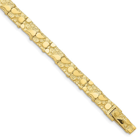 10k 7.0mm NUGGET Bracelet-WBC-10N7-8