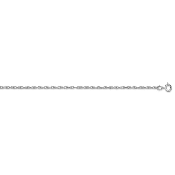 14K White Gold 1.35mm Carded Cable Rope Chain-WBC-10RW-20