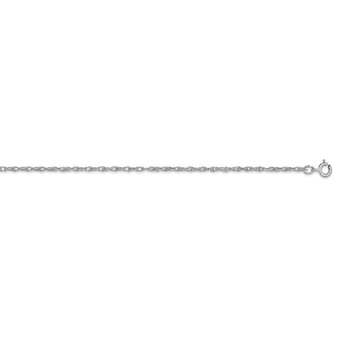 14K White Gold 1.35mm Carded Cable Rope Chain-WBC-10RW-20