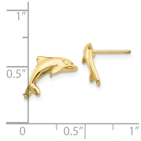 10k Dolphin Earrings-WBC-10S1126