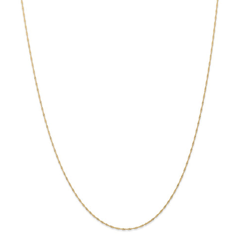 14k 1mm Carded Singapore Chain-WBC-10SY-24