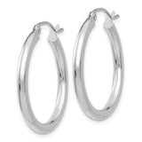 10K White Gold Polished 2.5mm Tube Hoop Earrings-WBC-10T839