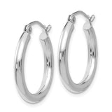 10K White Gold Polished 2.5mm Tube Hoop Earrings-WBC-10T840