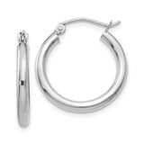 10K White Gold Polished 2.5mm Tube Hoop Earrings-WBC-10T840