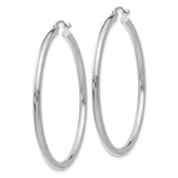 10K White Gold Polished 2.5mm Tube Hoop Earrings-WBC-10T845