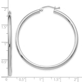 10K White Gold Polished 2.5mm Tube Hoop Earrings-WBC-10T845