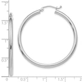 10K White Gold Polished 2.5mm Tube Hoop Earrings-WBC-10T846