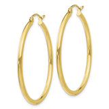 10K Polished 2mm Tube Hoop Earrings-WBC-10T913