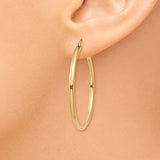 10K Polished 2mm Tube Hoop Earrings-WBC-10T913