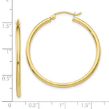 10K Polished 2mm Tube Hoop Earrings-WBC-10T913