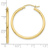 10K Polished 2mm Lightweight Tube Hoop Earrings-WBC-10T914L