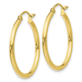 10K Polished 2mm Tube Hoop Earrings-WBC-10T915