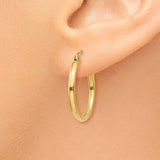 10K Polished 2mm Tube Hoop Earrings-WBC-10T916