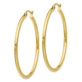 10K Polished 2mm Tube Hoop Earrings-WBC-10T919