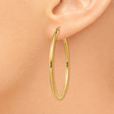 10K Polished 2mm Tube Hoop Earrings-WBC-10T919