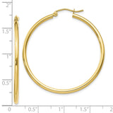 10K Polished 2mm Tube Hoop Earrings-WBC-10T919