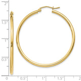 10K Polished 2mm Lightweight Tube Hoop Earrings-WBC-10T919L