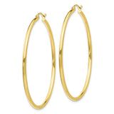 10K Polished 2mm Tube Hoop Earrings-WBC-10T921