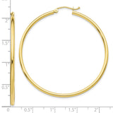 10K Polished 2mm Tube Hoop Earrings-WBC-10T921