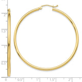 10K Polished 2mm Lightweight Tube Hoop Earrings-WBC-10T921L