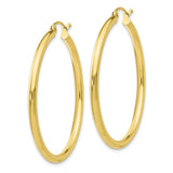 10K Polished 2.5mm Tube Hoop Earrings-WBC-10T925