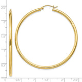 10K Polished 2.5mm Lightweight Tube Hoop Earrings-WBC-10T928L