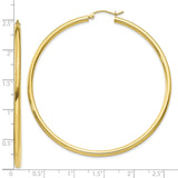 10K Polished 2.5mm Tube Hoop Earrings-WBC-10T929