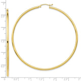 10K Polished 2.5mm Tube Hoop Earrings-WBC-10T930