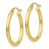 10K Polished 2.5mm Tube Hoop Earrings-WBC-10T932