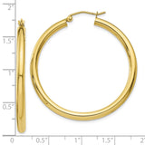 10K Polished 3mm Tube Hoop Earrings-WBC-10T941