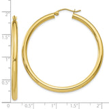 10K Polished 3mm Tube Hoop Earrings-WBC-10T942