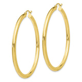 10K Polished 3mm Tube Hoop Earrings-WBC-10T943