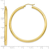 10K Polished 3mm Tube Hoop Earrings-WBC-10T943