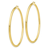 10K Polished 3mm Tube Hoop Earrings-WBC-10T946