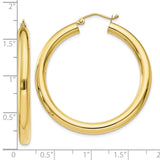 10K Polished 4mm Tube Hoop Earrings-WBC-10T947