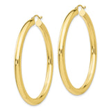 10K Polished 4mm Tube Hoop Earrings-WBC-10T952