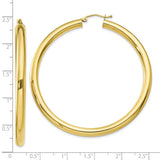 10K Polished 4mm Tube Hoop Earrings-WBC-10T953