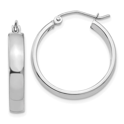 10k White Gold Polished Hoop Earring-WBC-10T989